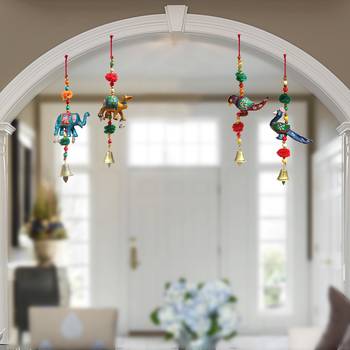 Door Hanging set of 4 pc Elephant , Camel , Parrot and Peacock 2