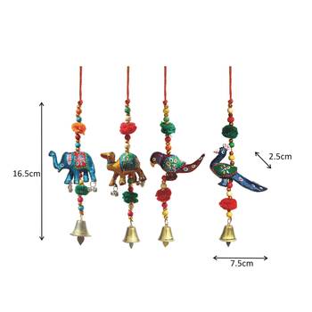 Door Hanging set of 4 pc Elephant , Camel , Parrot and Peacock 3