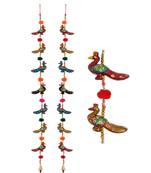 Door Hanging pair of 7 paper machie Peacock with pumpum