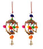 Door hanging set of 2 pc Umbrella with Pumpum with 2pc Tortoise with metal bell