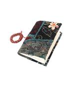 Hand made unrulled paper Notebook   Journal   Sketch book with blue Patchwork cover for Men and Women 5.5 inch x 4 inch