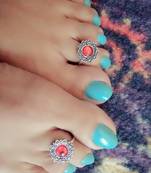 Red Stone Toe Ring
