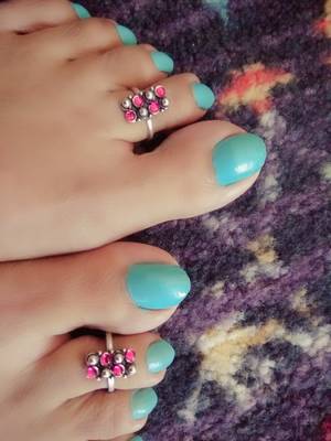 Pink Stone Toe  Ring 1