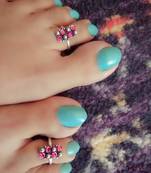 Pink Stone Toe  Ring