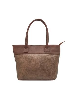 Tarusa copper faux leather solid tote bag for women 1