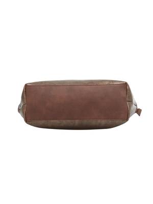 Tarusa copper faux leather solid tote bag for women 5