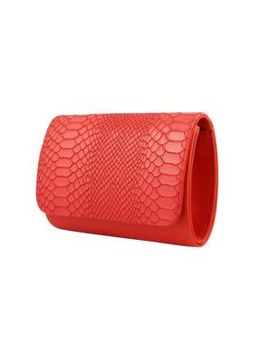 Tarusa orange  faux leather snake work sling bag for women 2
