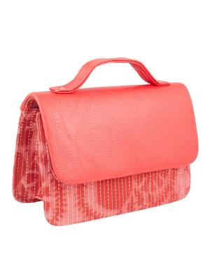 Tarusa red cotton abstract  sling bag for women 2