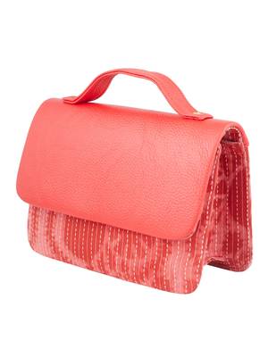 Tarusa red cotton abstract  sling bag for women 3