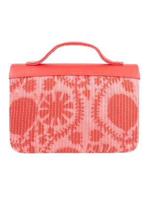 Tarusa red cotton abstract  sling bag for women 4