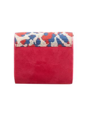 Tarusa red cotton printed sling bag for women 4