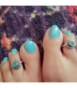 Green Stone Toe Ring