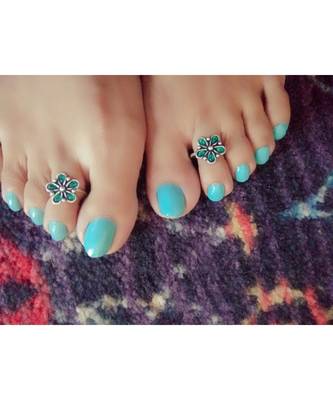 Green Stone Toe Ring 1