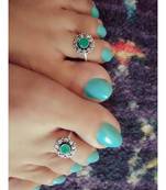 Green Stone Toe Ring