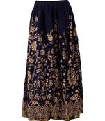 blue printed rayon skirts