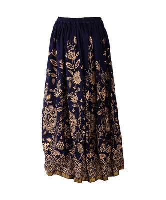 blue printed rayon skirts 2