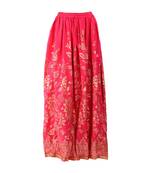 Pink printed rayon skirts