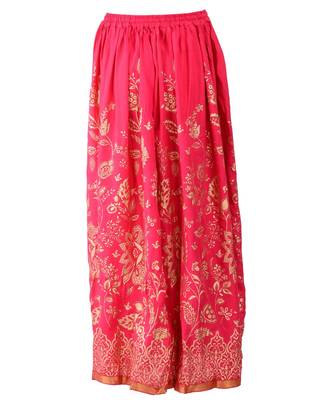 Pink printed rayon skirts 2
