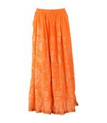 Orange printed rayon skirts