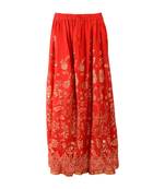 Red printed rayon skirts