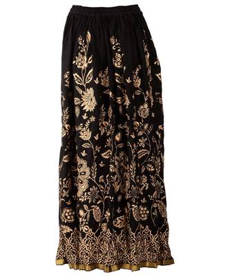 Black printed rayon skirts 2
