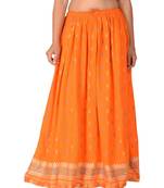 Orange woven rayon skirts