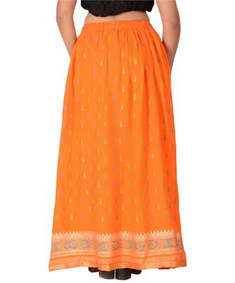 Orange woven rayon skirts 3