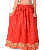 Red woven rayon skirts