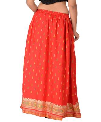 Red woven rayon skirts 3
