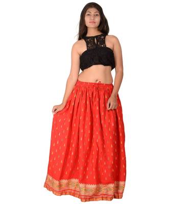 Red woven rayon skirts 4