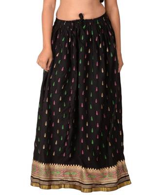Black woven rayon skirts 1