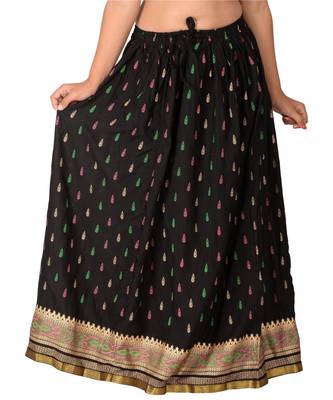 Black woven rayon skirts 2