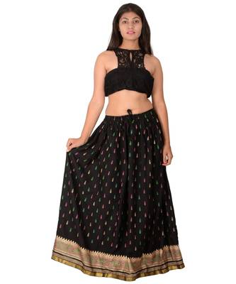 Black woven rayon skirts 4