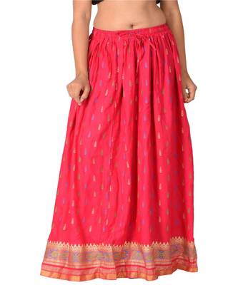 Pink woven rayon skirts 1