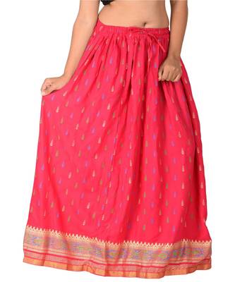 Pink woven rayon skirts 2
