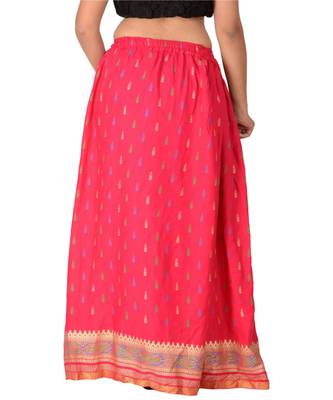 Pink woven rayon skirts 3