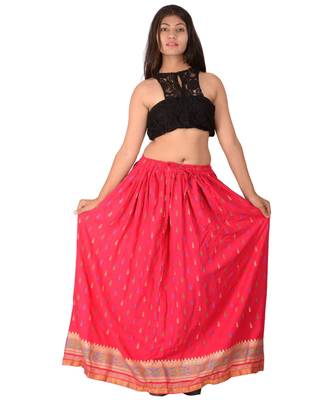 Pink woven rayon skirts 4