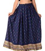 blue woven rayon skirts