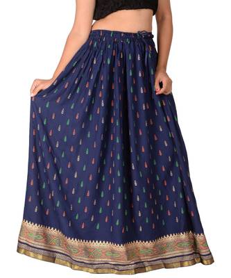 blue woven rayon skirts 2