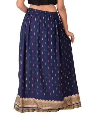 blue woven rayon skirts 3