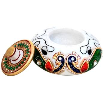 Marble Beautiful Peacock Motif Sindoor Dani 1