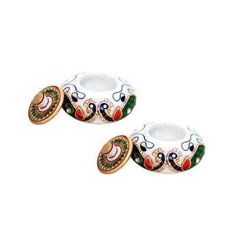 Handicrafts Paradise sindoor dani pair peacock design 1