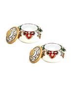 Handicrafts Paradise Kumkum Box pair Multi color Meena work