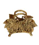 Napkin Holder Fruits Pattern in Metal Antique golden finish