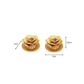 Incense holder pair floral design gold plated 2