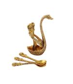 Spoon holder in metal swan shaped