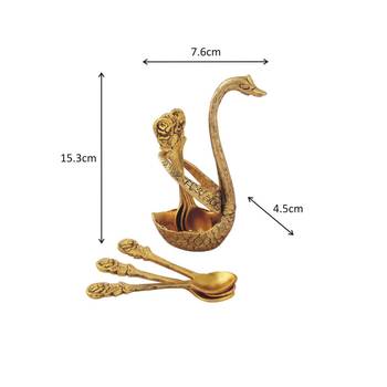 Spoon holder in metal swan shaped 2