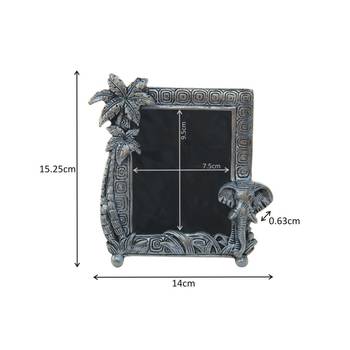 Photo Frame with elephant face and coconut tree in Metal 2