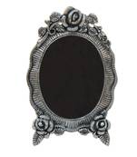 Photo Frame Oval shaped with Floral Motif in Metal
