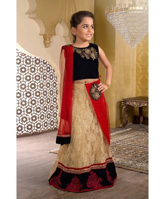 chiku embroidered Polyester kids lehenga choli 1